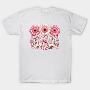 Faith Hope Love Breast Cancer Awareness T-Shirt